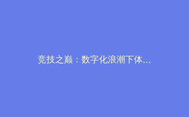 竞技之巅：数字化浪潮下体育产业的变革与运动员价值重塑 - 3
